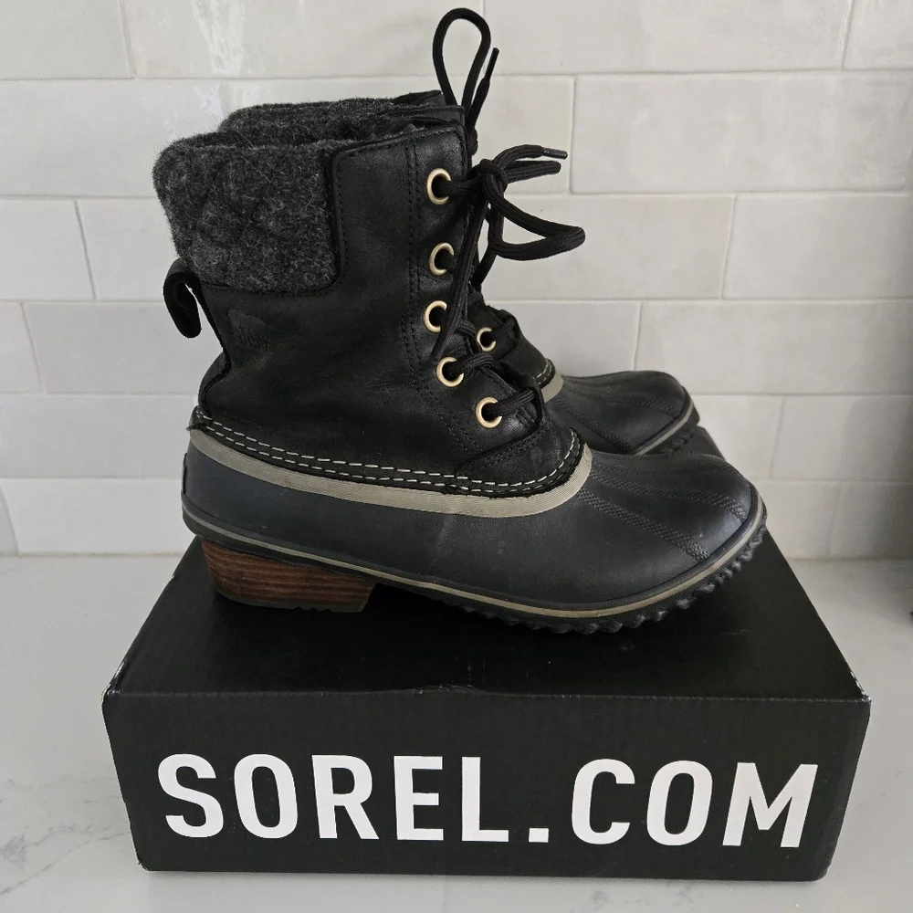 Sorel Slimpack II Lace-Up Waterproof Leather Insulated Rubber Winter Snow Boot 9 - Picture 2 of 9
